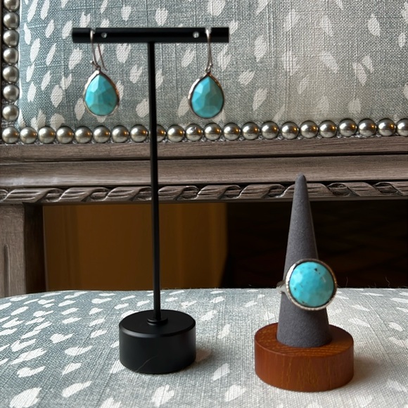 Ippolita turquoise/ silver earrings and ring - Picture 1 of 6